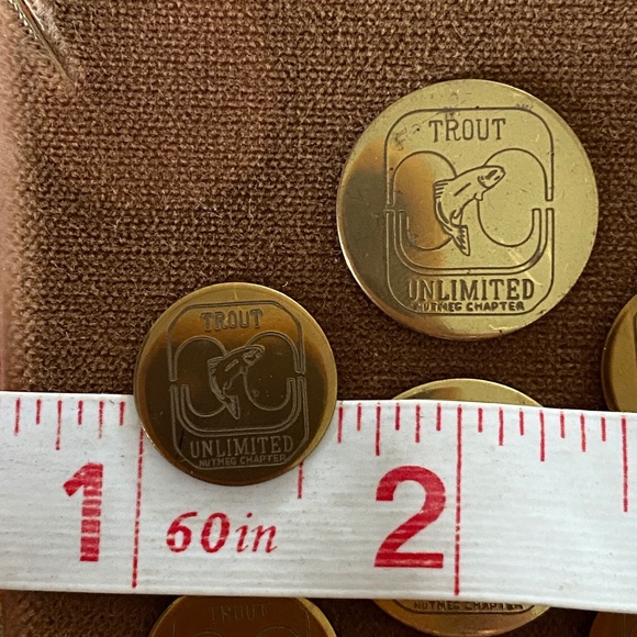 Trout Unlimited I Nutmeg Chapter I Buttons I Set of 7 - Picture 6 of 11